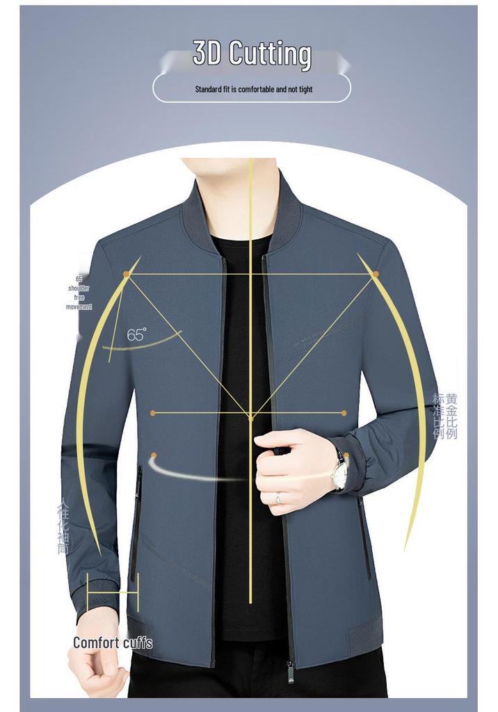 2024 Spring/Autumn Men's Thin Casual Business Jacket - Trendy and Handsome Outerwear
