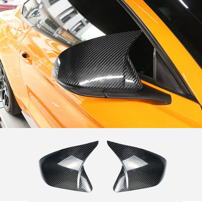 Ford Mustang Carbon Fiber Horn Rearview Mirror Cover Cap – Real Carbon Fiber Exterior Accessory
