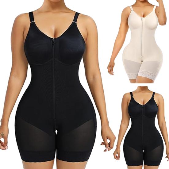 Gaine sculptante pour femme avec rehausseur de fesses, body shaper à bretelles réglables, fermeture éclair à l'entrejambe, body shaper pour la récupération post-opératoire, contrôle quotidien du ventre