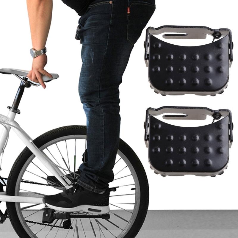 2Pcs Bike Rear Pedals, Steel Folding Bike Pegs, Non-slip Bicycle Footrests, Foot Plates Pedals for Folding Mountain Bike