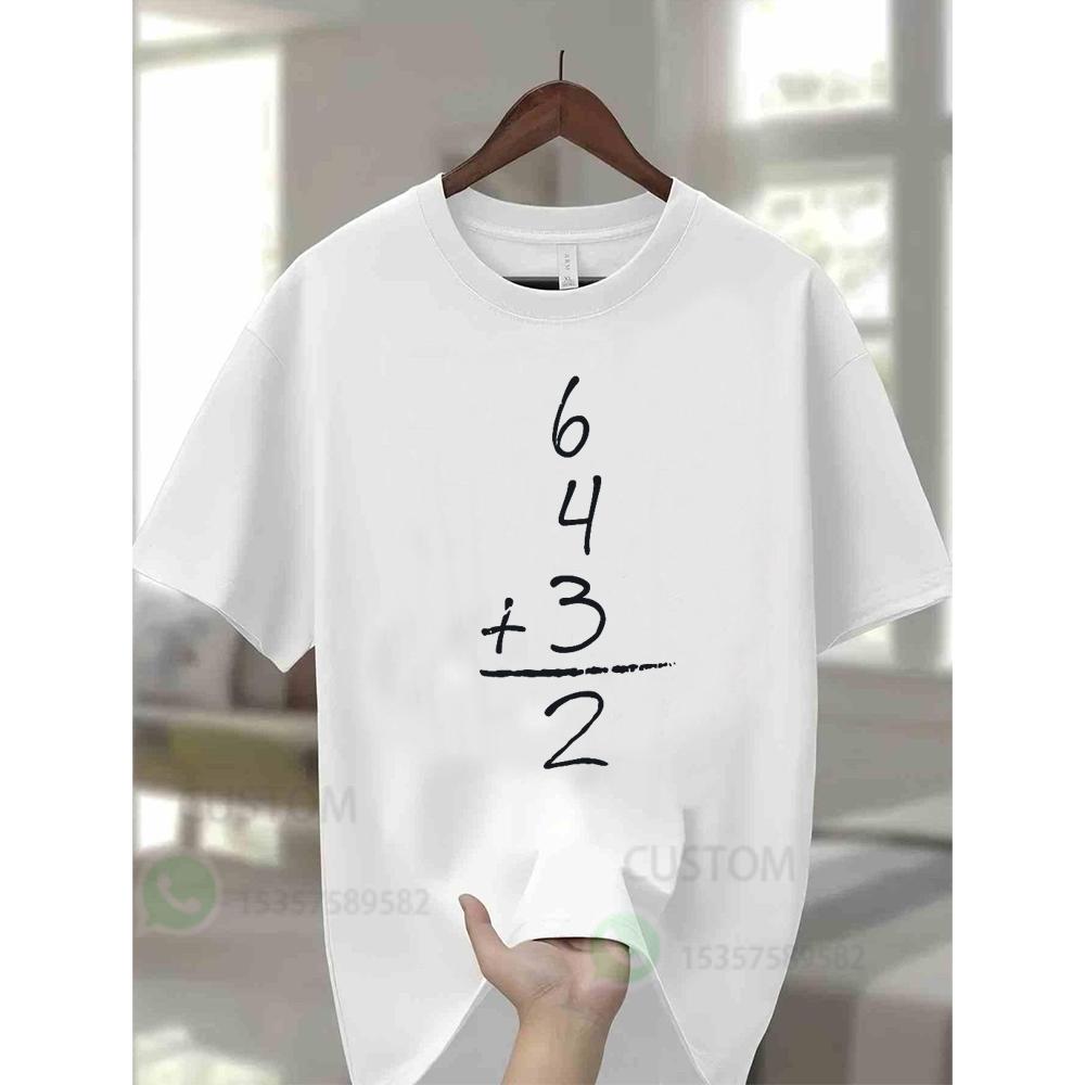 Funny Numbers Graphics Men's Summer T-Shirt Casual Tshirts O-neck Short-sleeved Tee Tops Unisex
