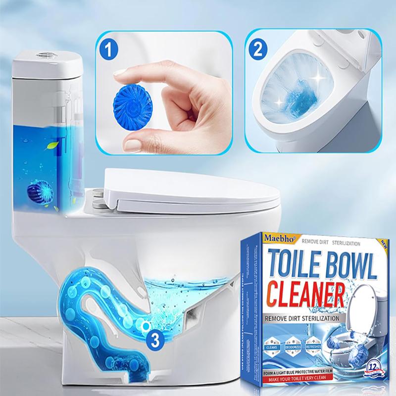 Powerful Toilet Cleaner for Descaling Deodorizing Long Lasting Effervescent Toilet Deodorizer Tablet for Home Bathroom 12/24pack