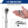 Heavy Dutys 1/4in Ratcheting Wrench With 7Position Adjustable Head And NonSlip Grip For DIY Projects 180Degree Direction