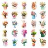 50/100PCS Flowers Handheld Various Flowers Graffiti Stickers Booklet Luggage Decoration Notebook Stationery Pen Holder Stickers