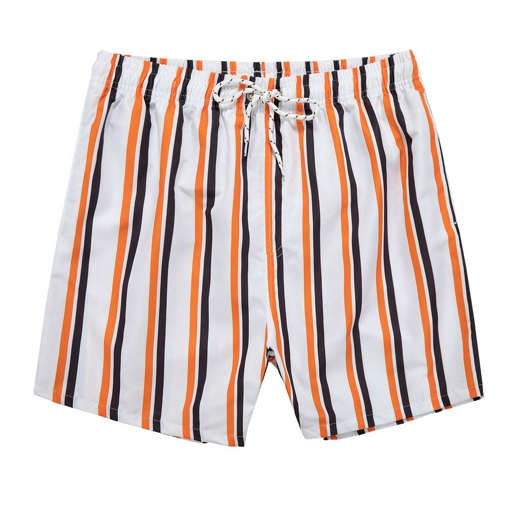 Men's Striped Print Casual Fashion Shorts Men's Printed Loose Breathable Shorts
