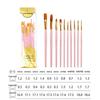 10-Piece Nylon Brush Set for Oil, Gouache, Watercolor, and Acrylic Painting