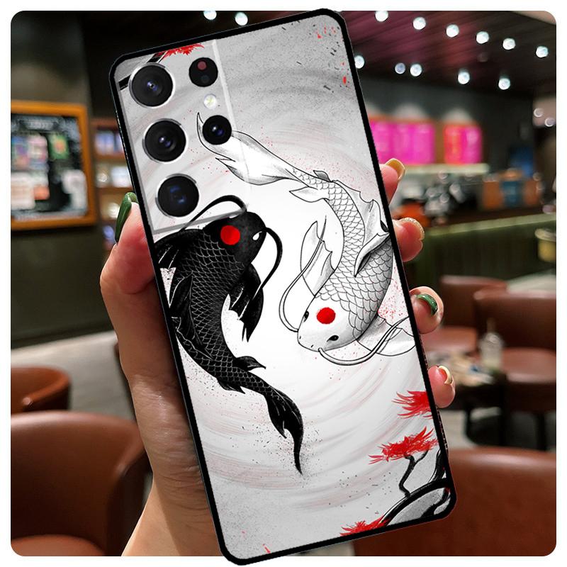Japanese Koi Phone Case For Samsung Galaxy S25 Ultra S21 S22 S23 S24 Ultra S9 S10 Plus S24 S25 FE Cover