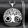 Aesthetic Tree of Life Love Heart Necklace for Women Men Stainless Steel Gold Color Lucky Amulet Chain Jewelry collar NZZZ529S02