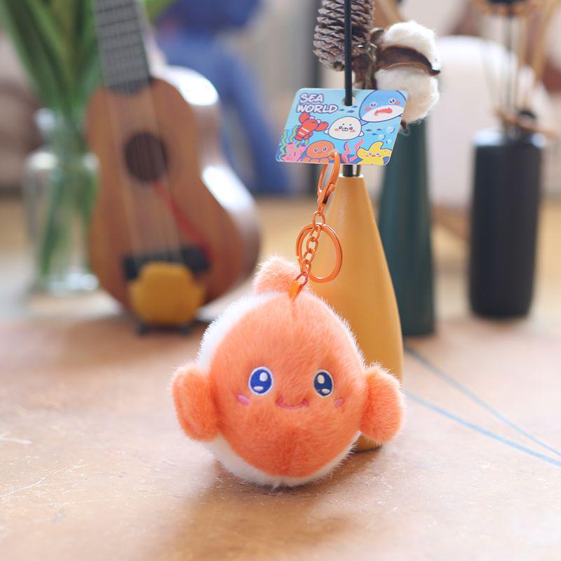 Adorable Marine Animal Plush Keychain: Crab, Lobster, Jellyfish, Shark Bag Charm Souvenir