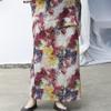 Johnature Vintage Print Floral Skirts Elastic Waist Summer Chinese Style High Quality Female Skirts