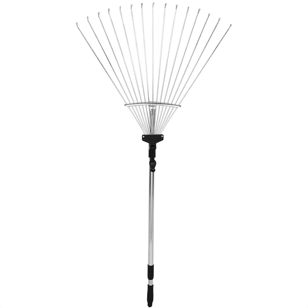 Garden Telescopic Rake Adjustable Folding Grass Leaves Rake Garden Cleaning Tool