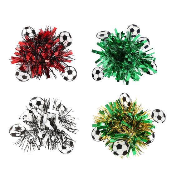 Flor de Pulso com Tema de Futebol Pulseira de Pom Pom de Líder de Torcida Flor de Dança Bola de Flores para Eventos de Futebol Dia do Jogo Lembrancinhas de Festa