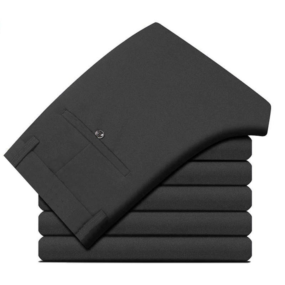 

Мужские брюки для делового костюма, летние, осенние, повседневные, длинные брюки, мужские эластичные, прямые, строгие, дышащие, легкие 40 темно серый