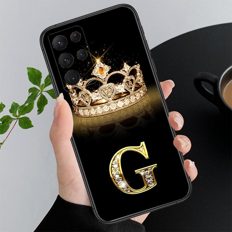 Diamond Crown Letter Phone Case for Samsung Galaxy A73 A13 A22  A32 A71 A33 A52 A53 A72 A73 A51 A31 A23 A34 A54 A52 A53S Funda