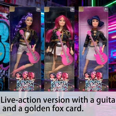 @@@ NEW Demon Hunters Figure Toy Live-Action Kpop Rumi Mira Zoey Mira Theme Song Of Colorful Lights Birthday Gifts For Girls