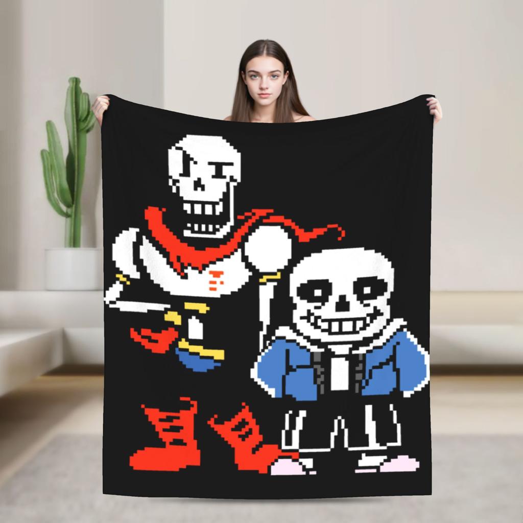 Undertale Sans Game Blankets Flannel Textile Decor   Multifunction Lightweight Throw Blanket for Bedding Couch Plush Thin Quilt
