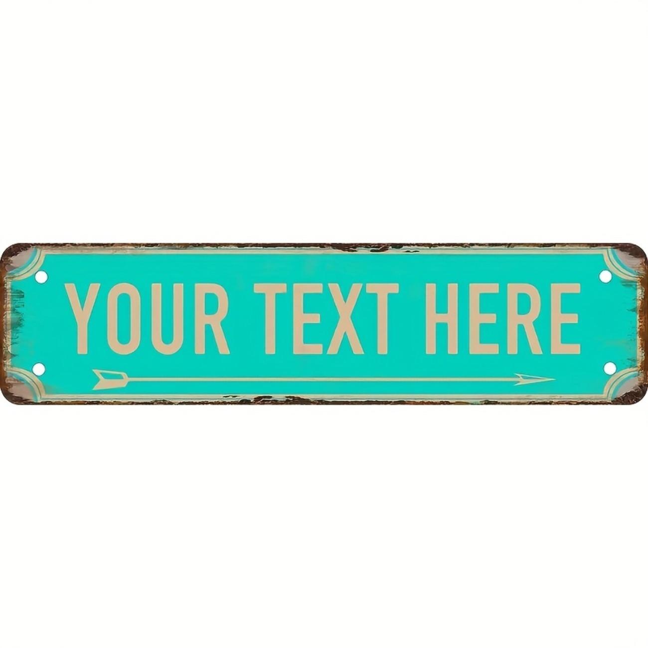 Personalized Custom Aluminum Metal Sign Street Plate 40x10cm Wall Home Decor зелёный