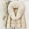 Removable oversized fox fur collar women's short down jacket women's winter new hooded waist and thin fur jacket