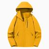 Women Solid Stripe Rain Jacket Outdoor Plus Waterproof Hooded Raincoat Windproof