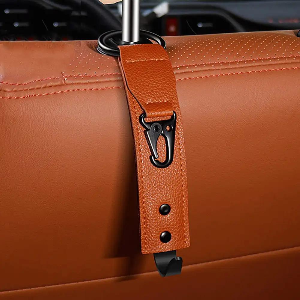 Cârlige din piele PU pentru depozitare auto, clipuri, tetiera scaunului din față, organizator, suport auto, fixare, cârlige, accesorii interioare auto