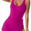 One-piece printed swimsuit, belly slimming, backless, fashionable skirt-style one-piece swimsuit