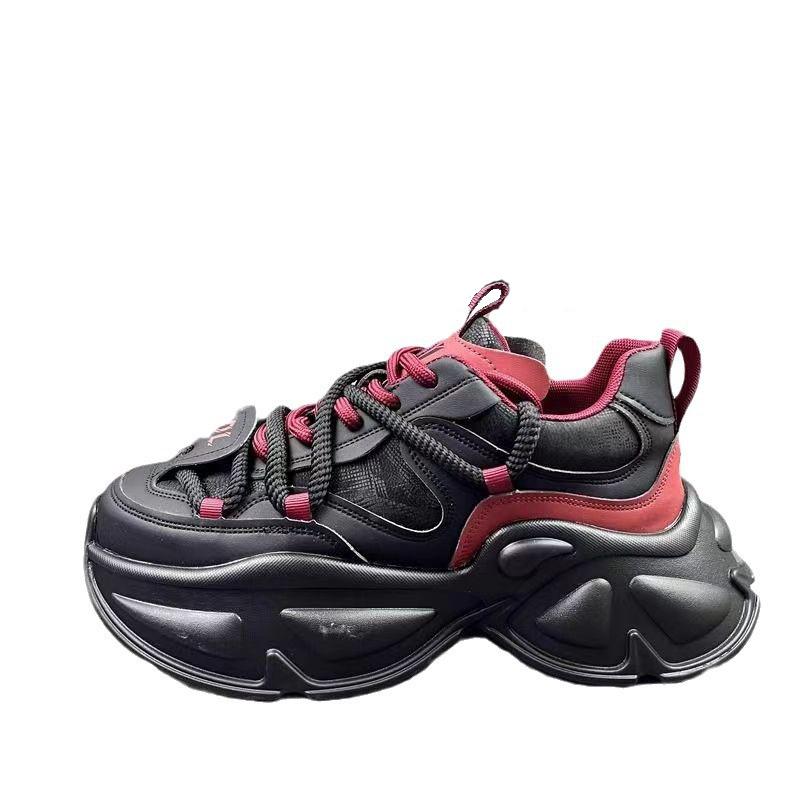 New Luxury Men's Sneakers Thick Soled Height Increasing Color Blocked Casual Shoes for Youth Campus Style Running Sports Shoes