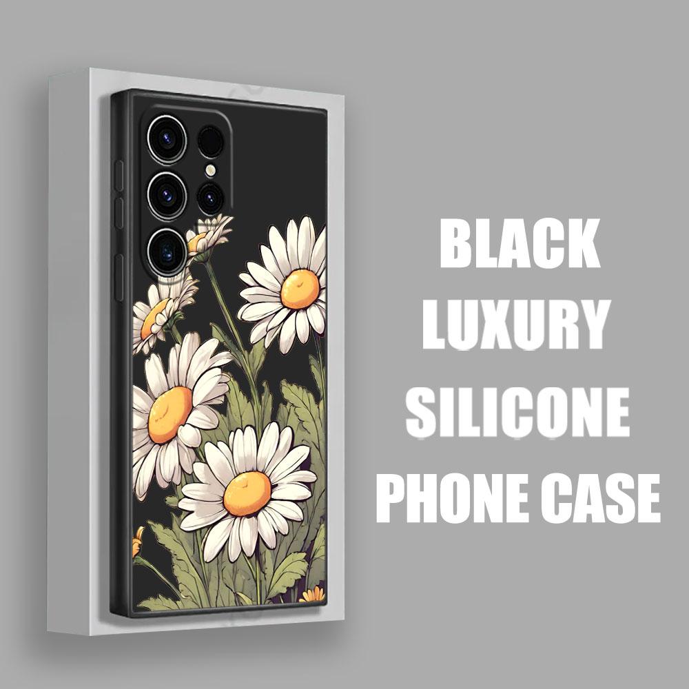Beautiful Flowers Leaf Phone Case For Samsung Galaxy S26 Ultra Cases S25 FE S24 S23 S21 Ultra S20 FE S22 S26 Plus 5G Black Cover