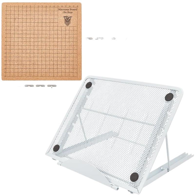 Macrame Soard Braided Rope Grid Soft Backing Board DIY Wool Cotton Rope Braided Board Cork Board 53PCS