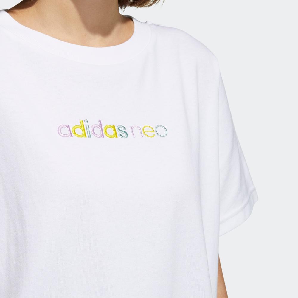 Adidas Neo Colorful Logo Comfortable Cropped Top Women Tops White GP5475