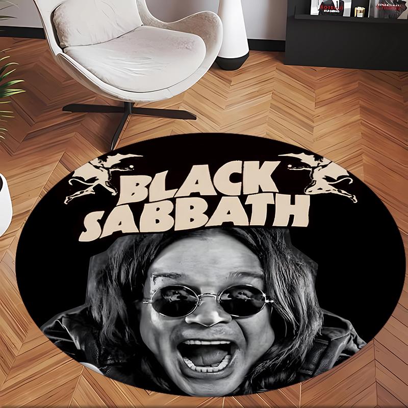 Ozzy Osbourne (20) Round Office Rug Decorative Floor Rug for Office Bedroom Living Room and Home Space