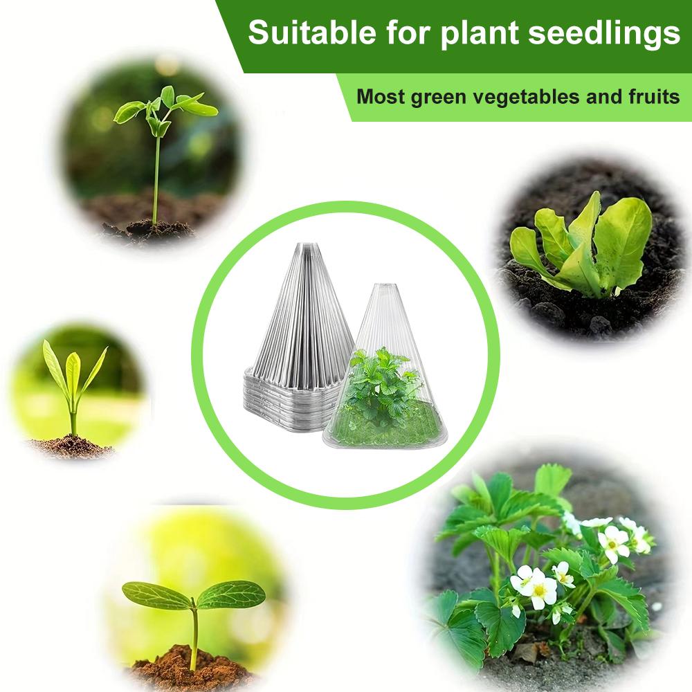 D5 20Pcs Garden Plant Cloches Cover Reusable Square Plant Growth Sunscreen Seedling Cover Greenhouse Plant Protection Cover