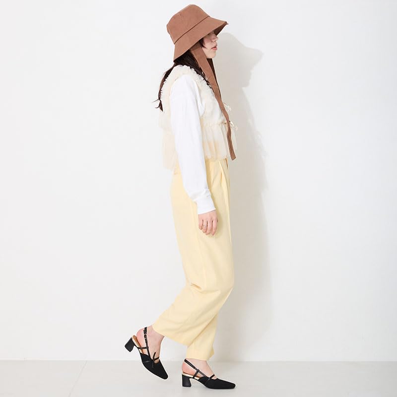 Pumps Riemen Pantoletten Strick Feminin Weicher Fersenriemen Strickpumps für Damen 51114 SCHWARZ cm [Oriental Traffic] 23.0 cm~23.5