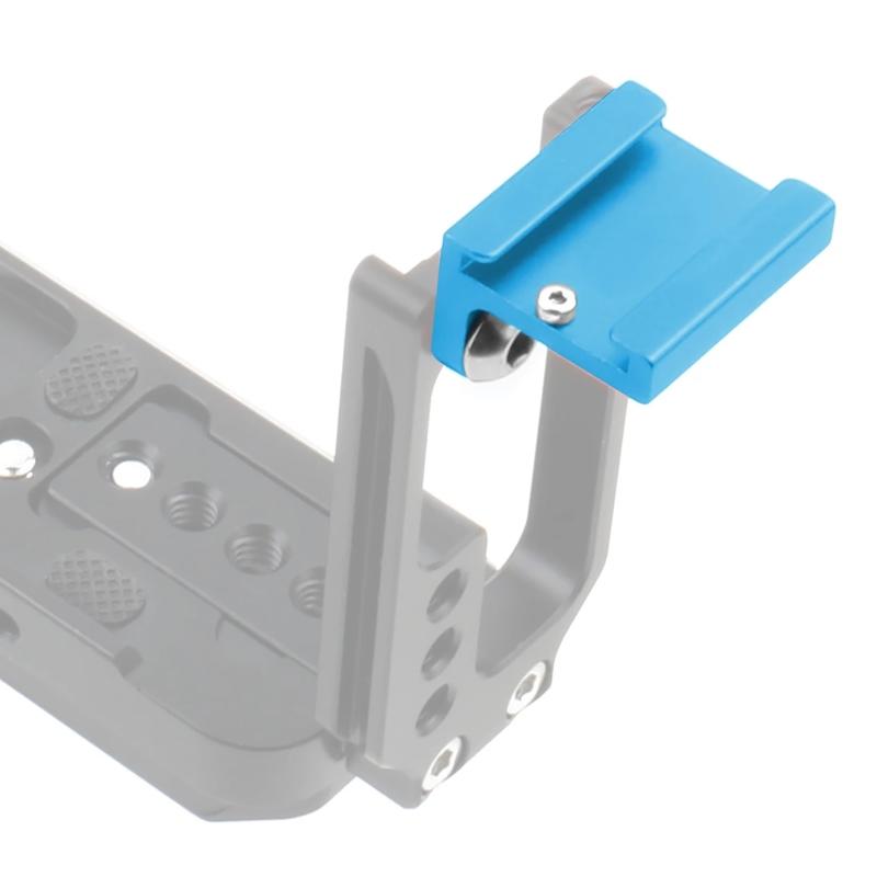 Camera Cold Shoe Mount Adapter 90 Degree Angled for DSLR Attach to Side Cage Connector Quick Release L Bracket Plate