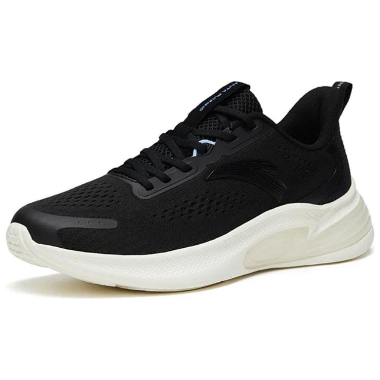 New Anta Anti Slip Wear Resistant Low Top Running Shoes Men's Black White 112325542-3