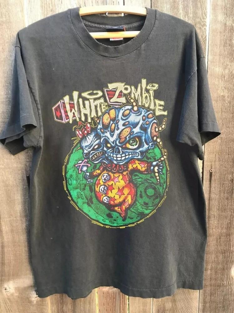 White Zombie Band Tshirt Reprint Charcoal Color Unisex Shirt Men Women M