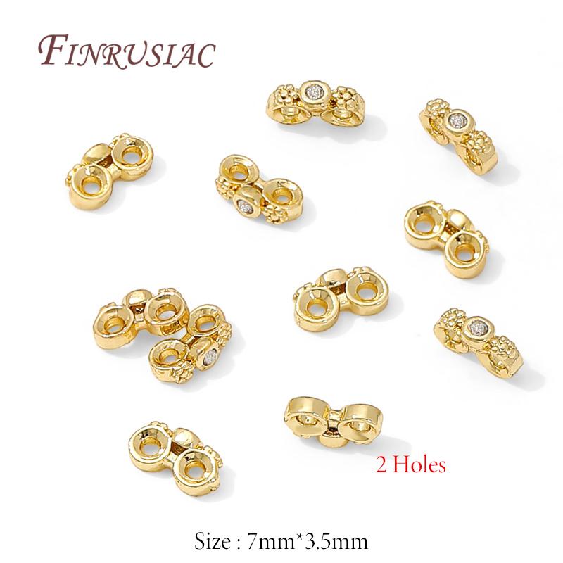 

18K Gold Plated 2/3 Holes Brass Spacer Bar,Supplies For Jewelry,Separator For Bracelets,DIY Necklaces Making Accessories 5 pieces