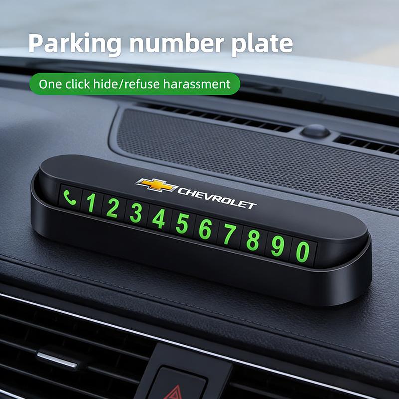 AABHM1 1Pcs Car Temporary Parking Card Phone Number Card Accessories For Chevrolet Equinox Trailblazer Bolt Spark Tahoe Z71 Aveo Impala