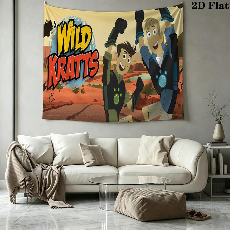 Wild Kratts Pattern Home Decor Tapestry, Wall Hanging, Decorative RV Wall Cloth.MGT0918340