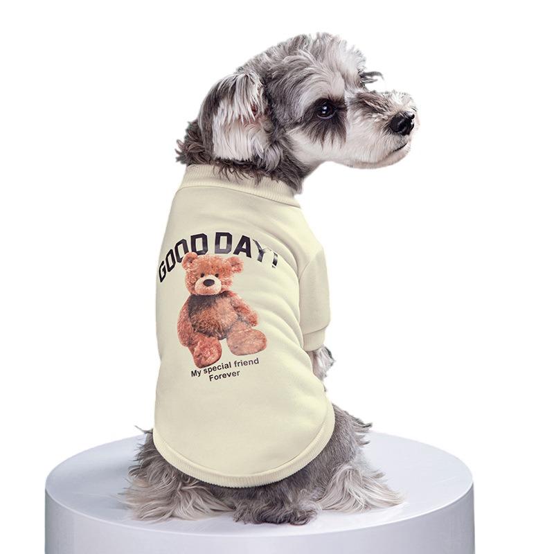 

Одежда для собак с рисунком медведя, зимняя куртка для щенков, пальто для маленьких и средних собак, одежда для кошек, костюм французского бульдога, йорка, чихуахуа XS белый