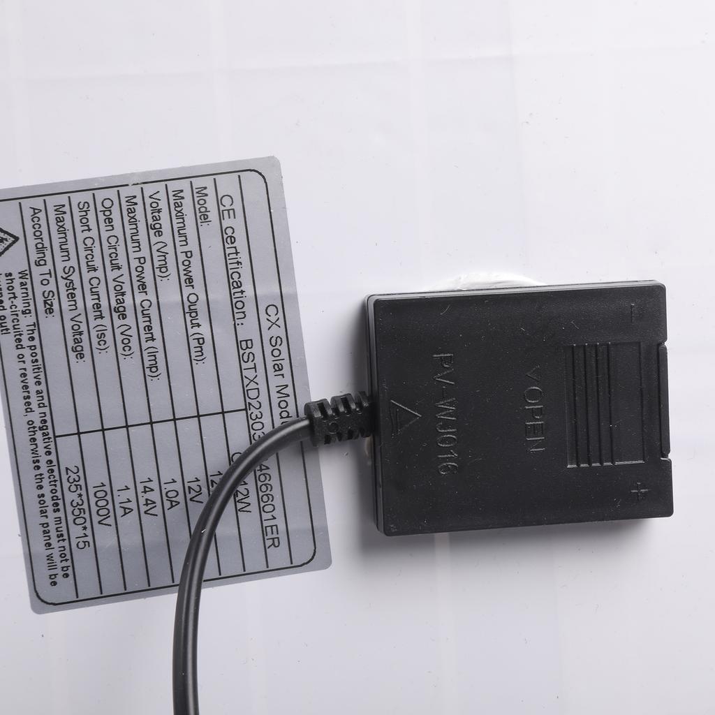 1Set Waterproof Solar Power Supply 12W Monocrystalline Including 5.5x2.1mm Output for Outdoor Applications Like Camping
