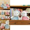 Adorable Soft Plush Rabbit And Bear Dolls In Floral Dresses For Unique Gifts
