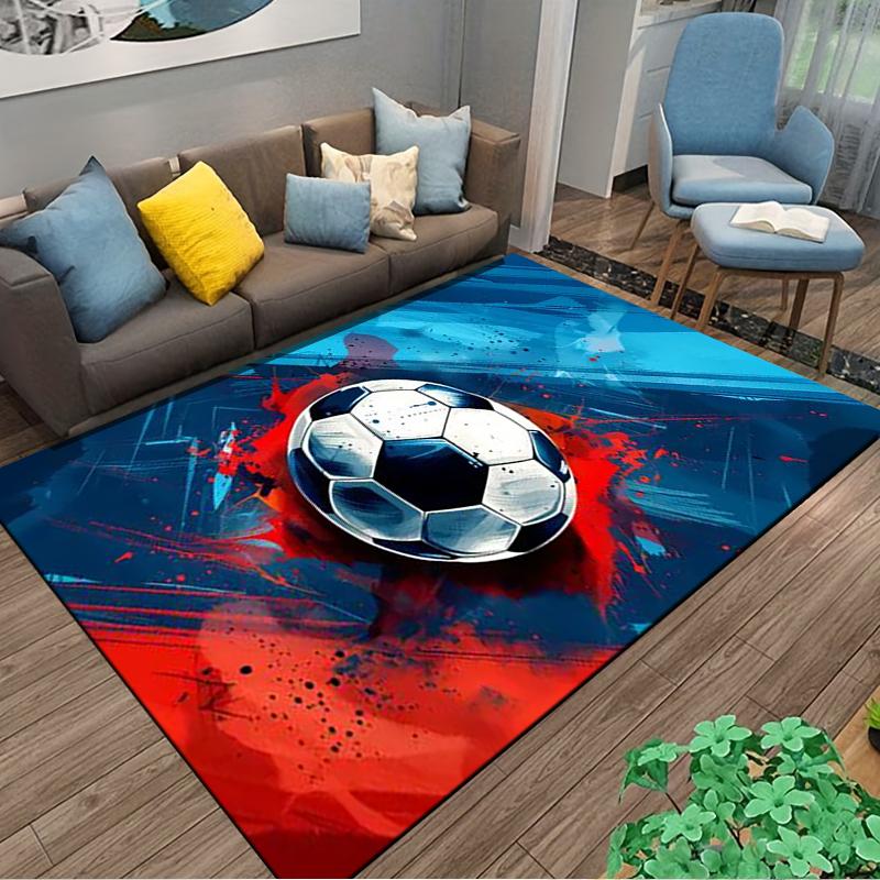 Colorful Soccer Ball Design Rug for Bedroom or Living Room Decor Suitable for Use As an Anti-slip for Living Room Bedroom Sofas