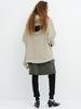 Cerric Hole Pointed Hoodie Zip Up / Beige