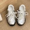 Pantofi platformă retro versatili cu perle, pantofi tip „dad” pentru femei, noi 2025 primăvară-toamnă, ușori, cu înălțime crescută, pantofi sport de antrenament germani