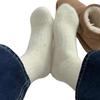 Women's Mink Velvet Mid-Calf Plush Socks - Korean Style, Solid Color, Extra Thick for Autumn/Winter