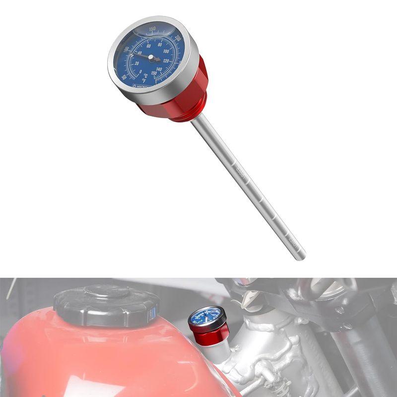 Red Oil Level Gauge Dipstick Temperature Compatible with Honda XR650L 1993 1994 1995 1996 1997 1998 1999 2000 2001 2002 2003 200