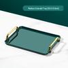 Yicang Square Plastic Serving Tray with Gold Handle