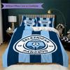 LFC Lourosa 3Pcs Bedding Set Black Yellow Vertical Stripe Lion Badge Print Duvet Cover 2 Pillowcases Football Fan Bedding
