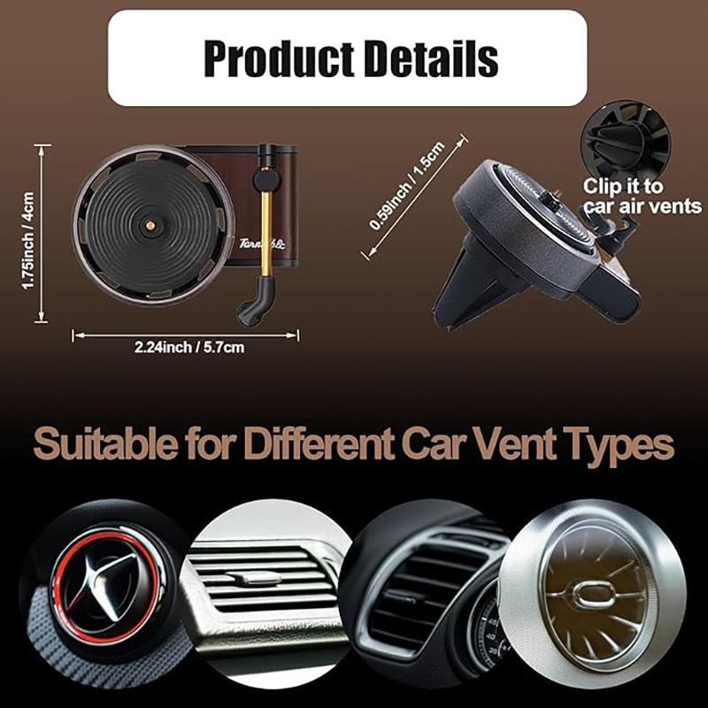 

12-Pack Retro Record Player Air Freshener Clips - Album Cover Design Vent Clips, Rotatable Aromatherapy Diffuser and Odor чёрный