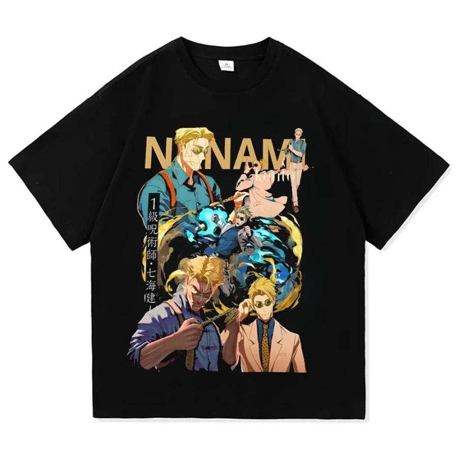 

Летняя мужская футболка из 100% хлопка с принтом в стиле японского аниме Jujutsu Kaisen, одежда Харадзюку, топ XXXXXL чёрный